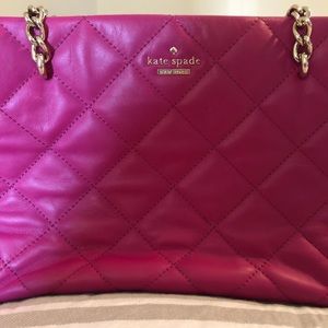 Hot pink Kate spade quilted leather handbag